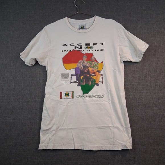 Cross Colours Other - Cross Colours Accept No Imitations Africa Graphic T-Shirt White Small